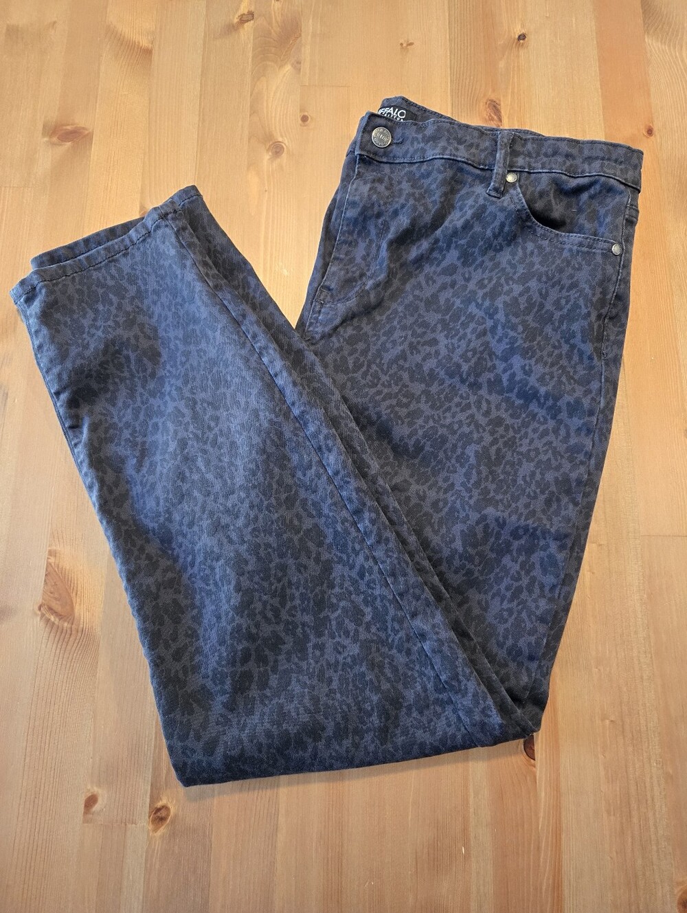 Buffalo David Bitton Hanna High-Rise Skinny Cheetah Print - Black/Gray - Size 16